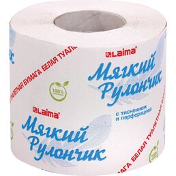 Однослойная бумага туалетная LAIMA Мягкий Рулончик 114737