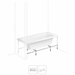 Акриловая ванна 170x75 с каркасом Lavinia Boho Evan S1-37110170 в наборе 2 в 1: прямоугольная ванна 170 x 75 см, каркас
