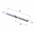 Фреза DJTOL N1LX635 спиральная однозаходная стружка вверх (по дереву, композиту (АКП), пластику)