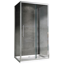 Душевой уголок Abber Schwarzer Diamant 100x90 AG30100H-S90-S90 профиль хром, стекло прозрачное