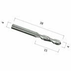 Фреза DJTOL N2QX415 спиральная двухзаходная сферическая (по дереву, композиту (АКП), пластику)