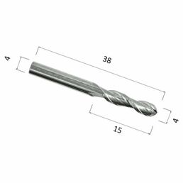 Фреза DJTOL N2QX415 спиральная двухзаходная сферическая (по дереву, композиту (АКП), пластику)