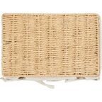Корзина с крышкой для хранения 26x12x17 см бумага цвет бежевый