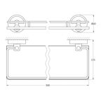 Полка с держателями 30 cm (матовое стекло; хром) FBS LUX 013
