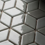 Мозаика Mir Mosaic Natural Steppa ромбы серая стеклянная 270х260х5 мм глянцевая