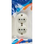 Розетка двойная встраиваемая Gusi Electric с заземлением со шторкой цвет жемчуг