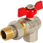 Кран шаровой Equation со сгоном угловой 1/2" никелированная латунь