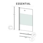 Ширма на ванну Sensea Essential поворотная 80x140 см шелкография профиль хром