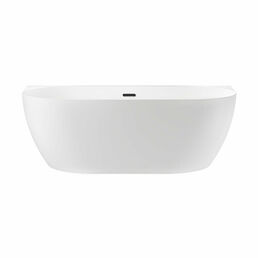Пристенная акриловая ванна 170 х 80 см Wellsee Belle Spa 3.0 235901003 в наборе 4 в 1: полукруглая ванна белый глянец, ножки, экран, слив-перелив