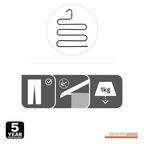 Вешалка для брюк Spaceo 31 см металл с покрытием soft touch цвет чёрный