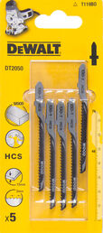Пилка для лобзика DEWALT DT2050, по дереву, 76 x 48 x 2.0 x 15 мм, HCS, 5 шт