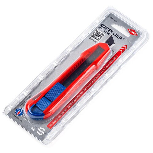 KNIPEX CutiX Нож универсальный, 165 мм, для стандартных отламывающихся лезвий на 18 мм, KN-9010165BK