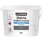 Эмаль акриловая универсальная Luxens цвет серый матовый 5 кг