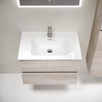 Тумба с раковиной Sancos Urban UR70EG 70 см подвесная, 2 ящика, дуб галифакс натуральный