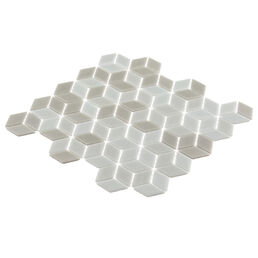 Мозаика Mir Mosaic Natural Steppa ромбы серая стеклянная 270х260х5 мм глянцевая