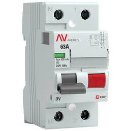 УЗО EKF Averes DV 2P 63 A 300 мА 10 кА AC rccb-2-63-300-ac-av