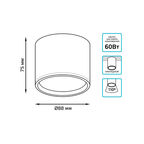 LED светильник накладной с рассеивателем HD017 10W (черный) 4100K 88х75,720лм, 1/30