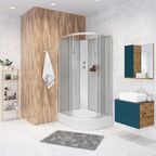 Душевая кабина Niagara Classic 120x90 NG-33294-14LBK средний поддон, стекло матовое, профиль серебро, левая