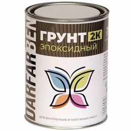 Грунт эпоксидный DARFARBEN для металла, бетона, пластика и дерева (1 кг+ 16 гр) цвет желтый