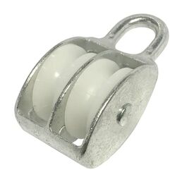 Блок двойной с проушиной и шкивом 2x50 мм сталь оцинкованная 1 шт.