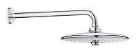 Верхний душ GROHE Euphoria 260 SmartControl с душевым кронштейном 380 мм, расход 9,5 л/мин, хром