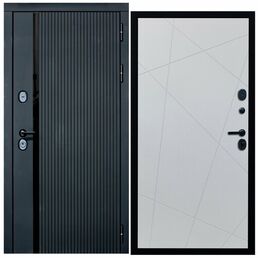 Дверь входная металлическая DIVA ДХ-46 2050x860 Правая Черный кварц - Д11 Белый софт, УТ-00076719