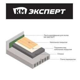 Лента демпферная кромочная для полов КМ Эксперт самоклеящаяся 8х100 мм 12 м