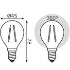 Лампа светодиодная Gauss LED Filament E14 11 Вт шар прозрачный 720 лм, тёплый белый свет