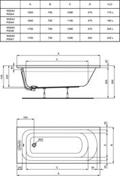 Ванна акриловая 160х70 Ideal Standard Simplcity W004301