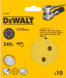 Шлифовальные круги DEWALT DT3107, 125 мм, 8 отверстий, 240G, 10 шт.