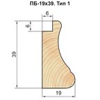 Багетный погонаж деревянный сращенный тип 1 19x39x2200 мм хвоя Экстра