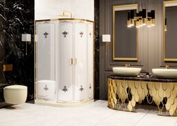 Душевой уголок Ambassador Royal 120x80  18015301 стекло прозрачное, профиль золото, без поддона