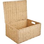 Корзина с крышкой для хранения 45x21x33 см бумага цвет бежевый