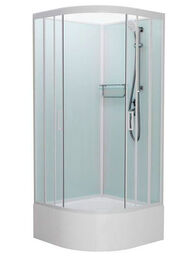 Душевая кабина Frank 100x100 F400/2 М White без крыши, стекло матовое, профиль белый