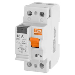 УЗО TDM Electric ВД-63 2Р 16 А 30 мА 4.5 кА AC