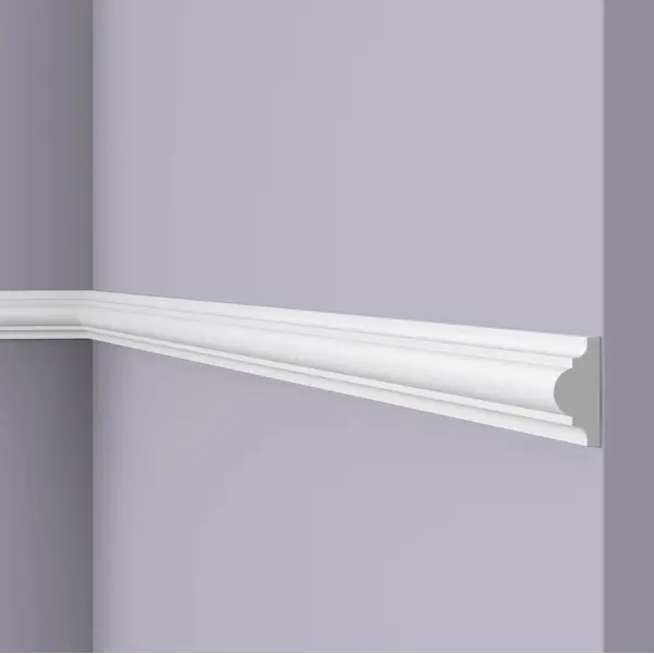 Молдинг настенный ударопрочный NMC C100-RU белый 18x38x2000 мм