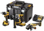Аккумуляторный набор DEWALT DCK355P2T: дрель-шуруповерт DCD800 + перфоратор DCH172 + УШМ DCG405, 2 АКБ 5 Ач и ЗУ, в кейсе TSTAK