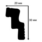 Плинтус потолочный полистирол для натяжного потолка Modern-1 Ru белый 20x30x2000 мм