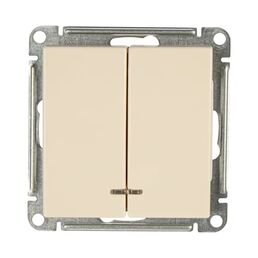Выключатель встраиваемый Systeme Electric W59 2 клавиши с подсветкой, цвет слоновая кость