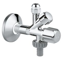 Угловой вентиль GROHE комбинированный 1/2″-3/8″ для подключения смесителей, хром (22035000)