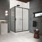 Душевой уголок Vegas-Glass 175x75 ZP+ZPV Protec h1900 175*75 02М Moru профиль черный матовый, стекло Moru