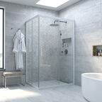 Душевой уголок Vegas-Glass ZA-F NOVO h2000 110x95 ZA-F NOVO h2000 110*95 01 01 профиль белый, стекло прозрачное