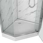 Душевая кабина Niagara Luxe 100х100 NG-7702DM низкий поддон, стекло прозрачное, профиль серебро