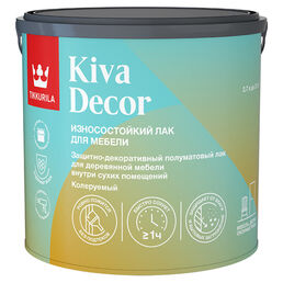 Лак акрилатный мебельный Tikkurila Kiva Decor основа EP бесцветный 2,7 л полуматовый