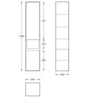 Пенал подвесной Kerama Marazzi Plaza Modern белый с бежевым 35х32х170 см