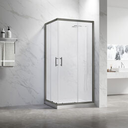 Душевой уголок Veconi Rovigo 80x80 RV27GM-8080-01-C8 стекло прозрачное, профиль оружейная сталь, без поддона