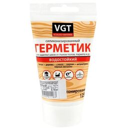 Герметик VGT силиконизированный, водостойкий 125 мл. белый 1 шт. 160 гр