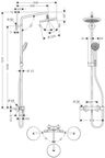 Душевая стойка Hansgrohe Croma 220 Showerpipe 27185000 с термостатом, без излива, хром