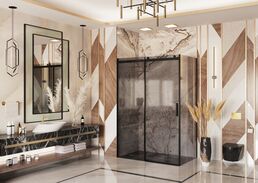Душевой уголок Ambassador Benefit 150x90 19022204HBB-90HBB стекло тонированное, профиль черный, без поддона