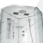 Душевая кабина Niagara Luxe 100х100 NG-7702DM низкий поддон, стекло прозрачное, профиль серебро